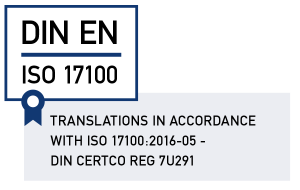 Translation in accordance with ISO 17100